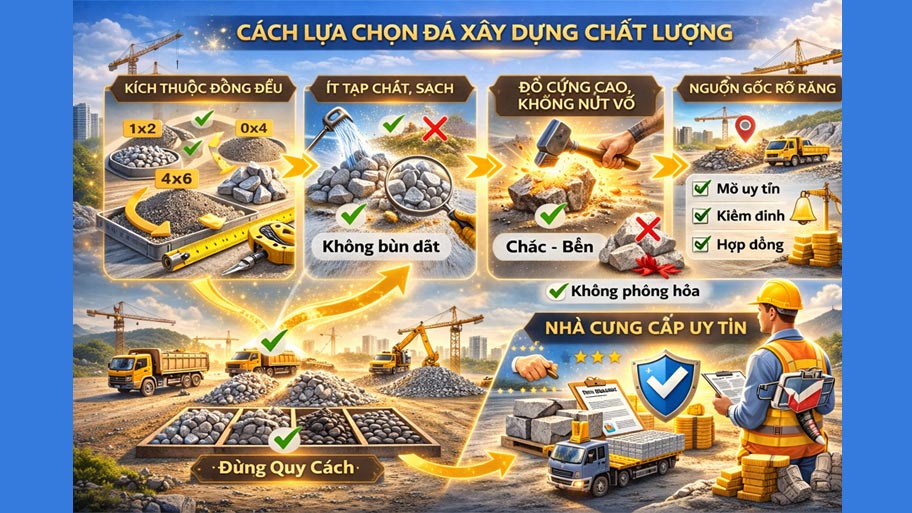 Cách lựa chọn đá xây dựng chất lượng