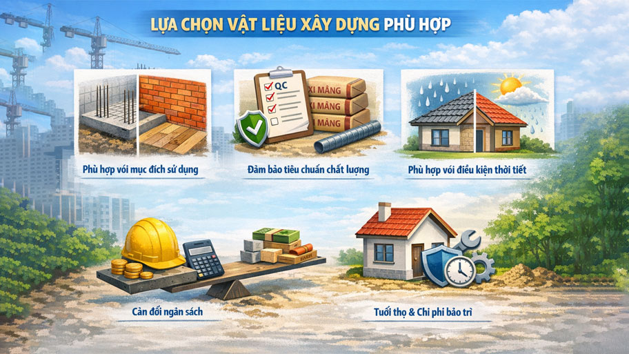 Cách lựa chọn vật liệu xây dựng phù hợp