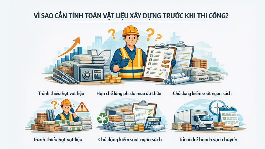 Lý do tính toán vật liệu xây dựng trước khi thi công