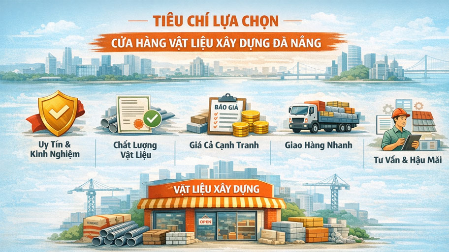 Tiêu chí lựa chọn cửa hàng vật liệu xây dựng Đà Nẵng