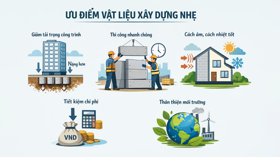 Ưu điểm vật liệu nhẹ