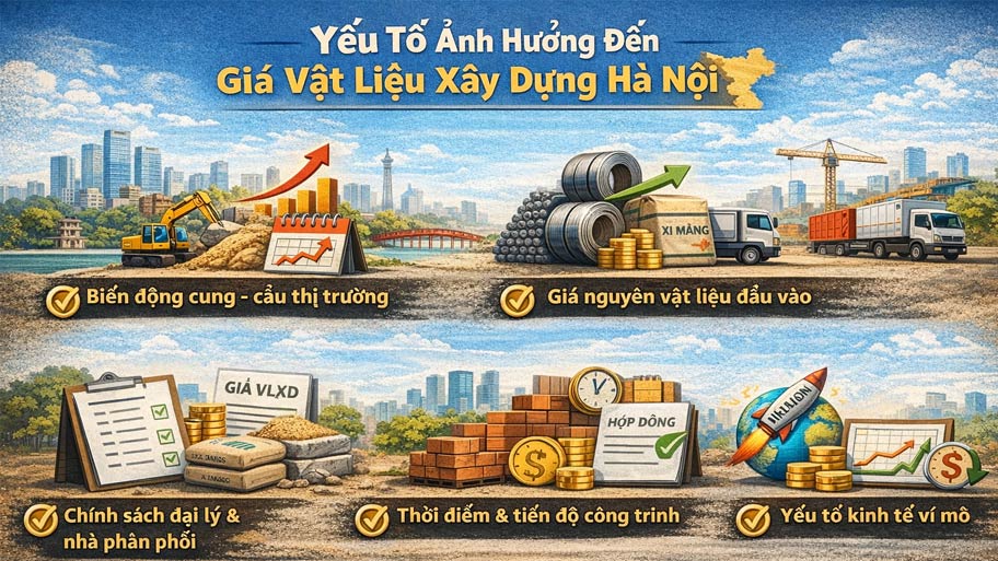Yếu tố ảnh hưởng đến giá vật liệu xây dựng Hà Nội