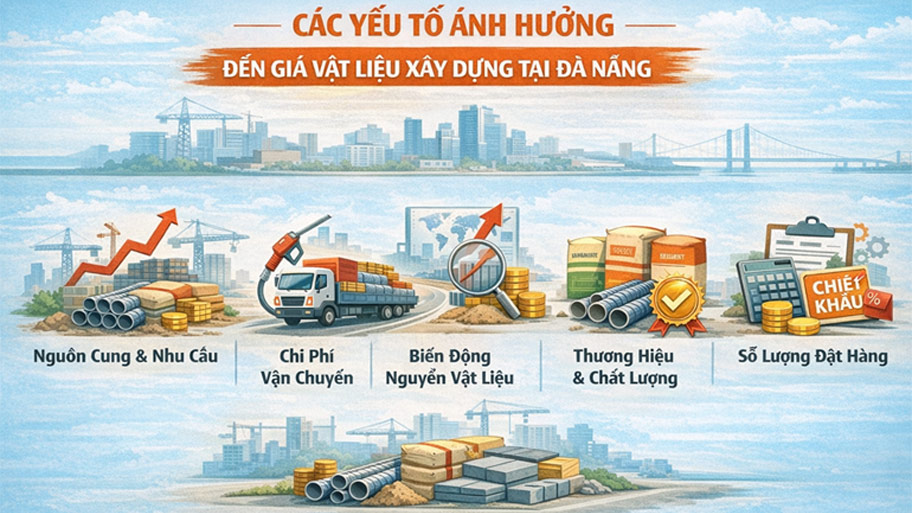 Yếu tố ảnh hưởng đến giá vật liệu xây dựng tại Đà Nẵng