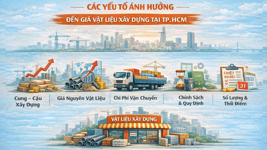 Yếu tố ảnh hưởng đến giá vật liệu xây dựng tại TP HCM