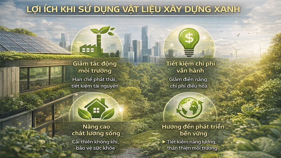 Lợi ích khi sử dụng vật liệu xây dựng xanh