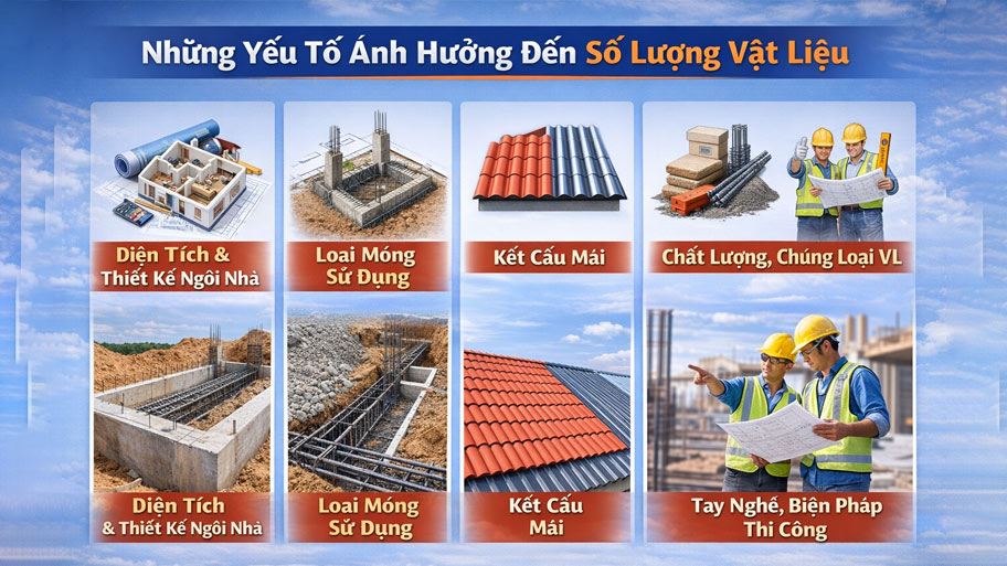 Những yếu tố ảnh hưởng đến số lượng vật liệu