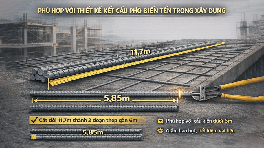 Phù hợp với thiết kế kết cấu phổ biến trong xây dựng