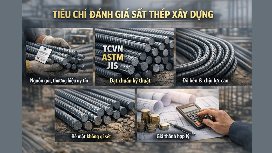 Tiêu chí đánh giá sắt thép xây dựng